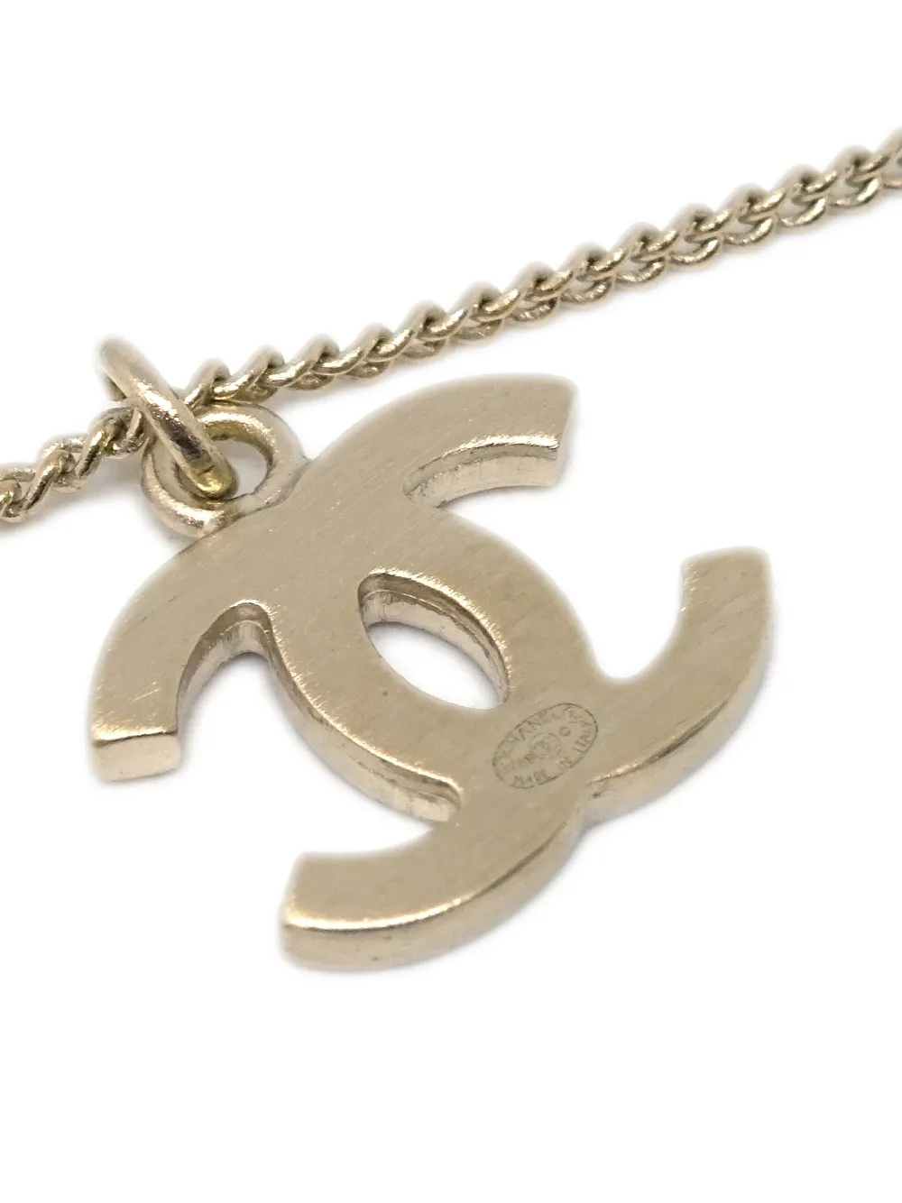Pre-owned Chanel 2008 Cc Pendant Necklace In Gold