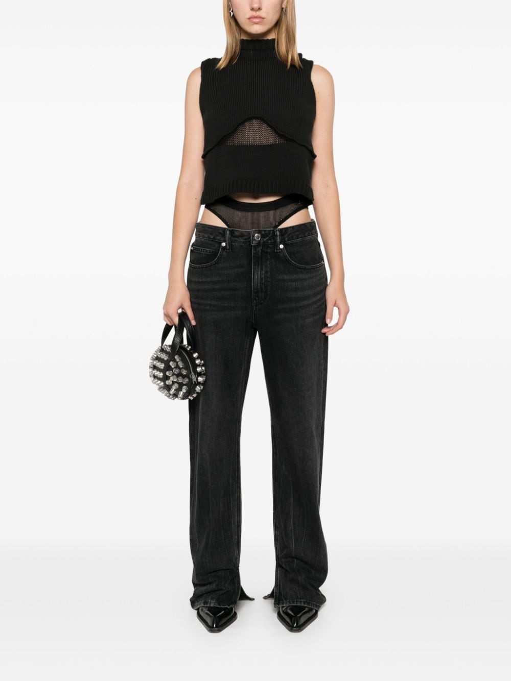 Shop Alexander Wang Layered Jeans In Grey