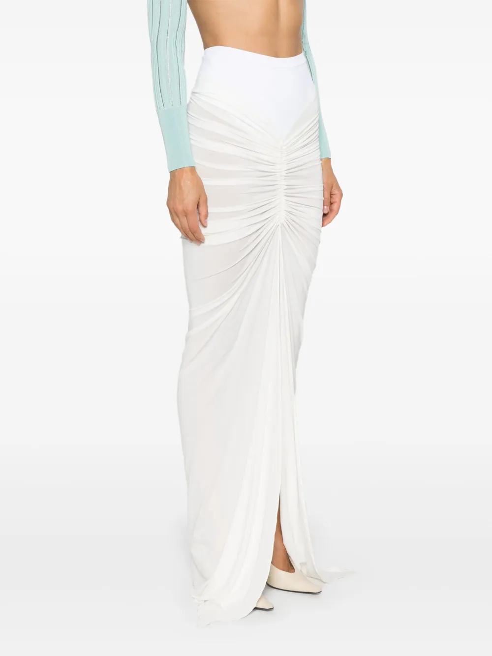 VIP【関税送料無料】希少 Alaia Long draped skirt Alaïa Draped Maxi Skirt | White | FARFETCH