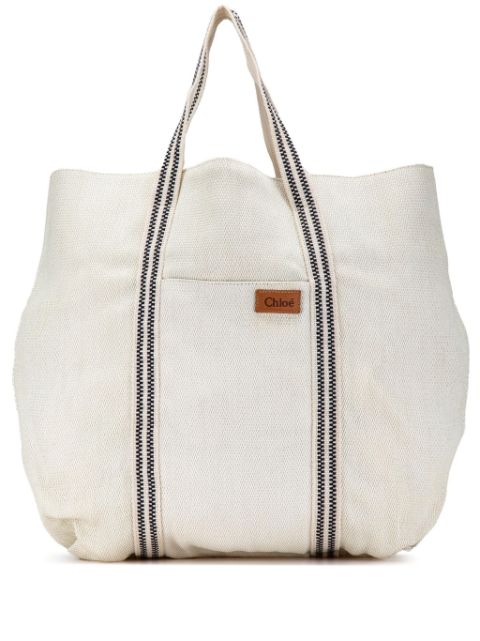 Chloé Pre-Owned 2000-2020 Straw and Canvas tote bag