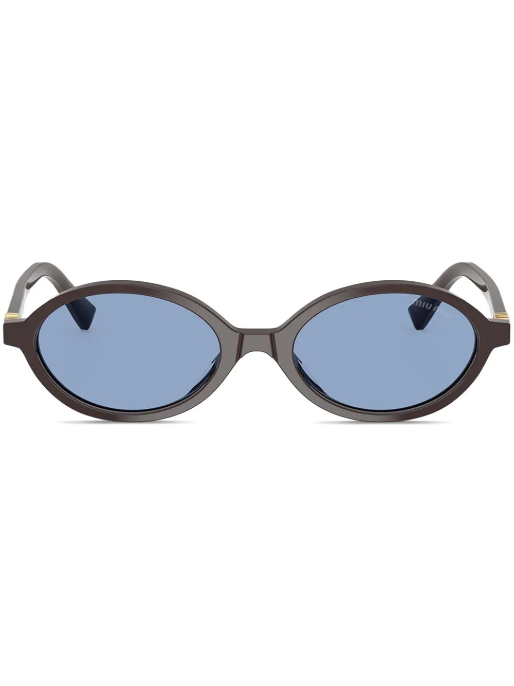 Miu Eyewear Zonnebril met ovaal montuur Bruin