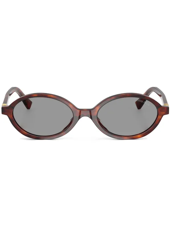 Miu Miu Eyewear オーバルフレーム サングラス | ブラウン
