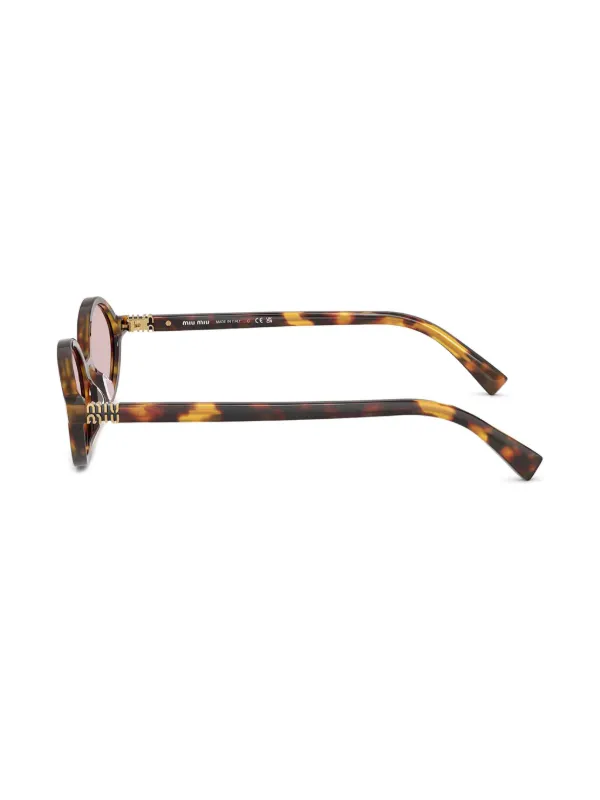 Miu Miu Eyewear オーバルフレーム サングラス | ブラウン | FARFETCH JP