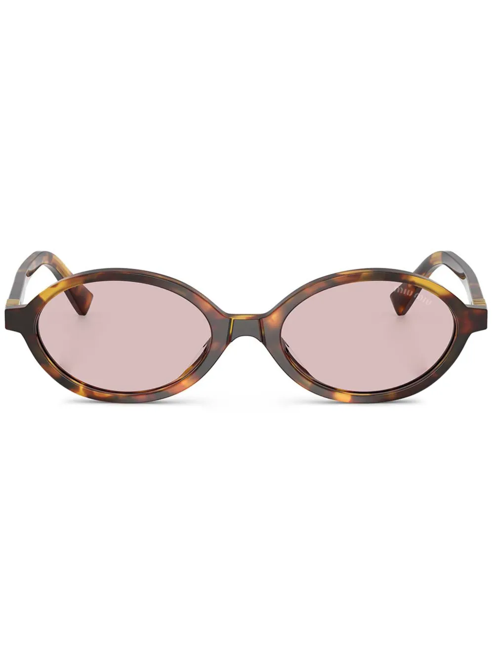 Miu Eyewear Zonnebril met ovalen montuur Bruin