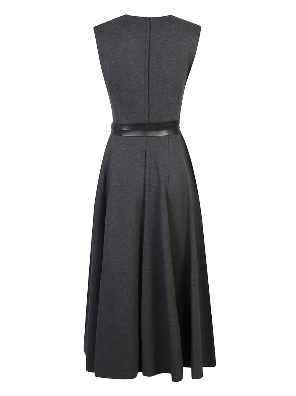 Norma Kamali belted midi dress - Grijs