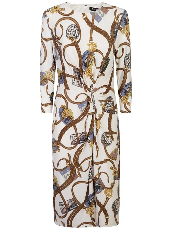 Lauren Ralph Lauren belting print Jersey Dress Neutrals FARFETCH AZ