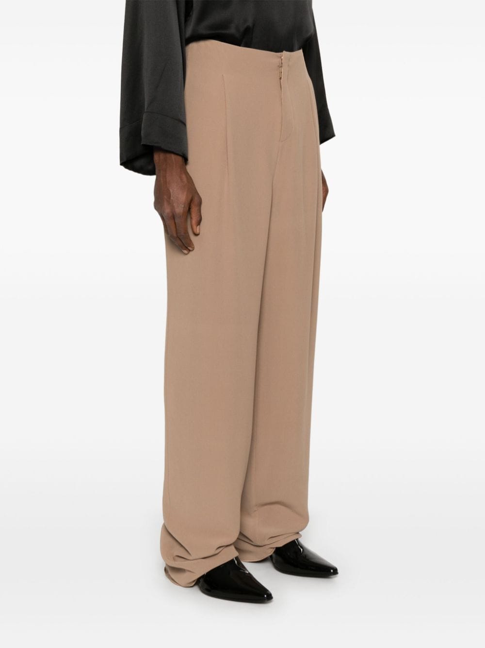 Shop Saint Laurent 90's Trousers In Brown