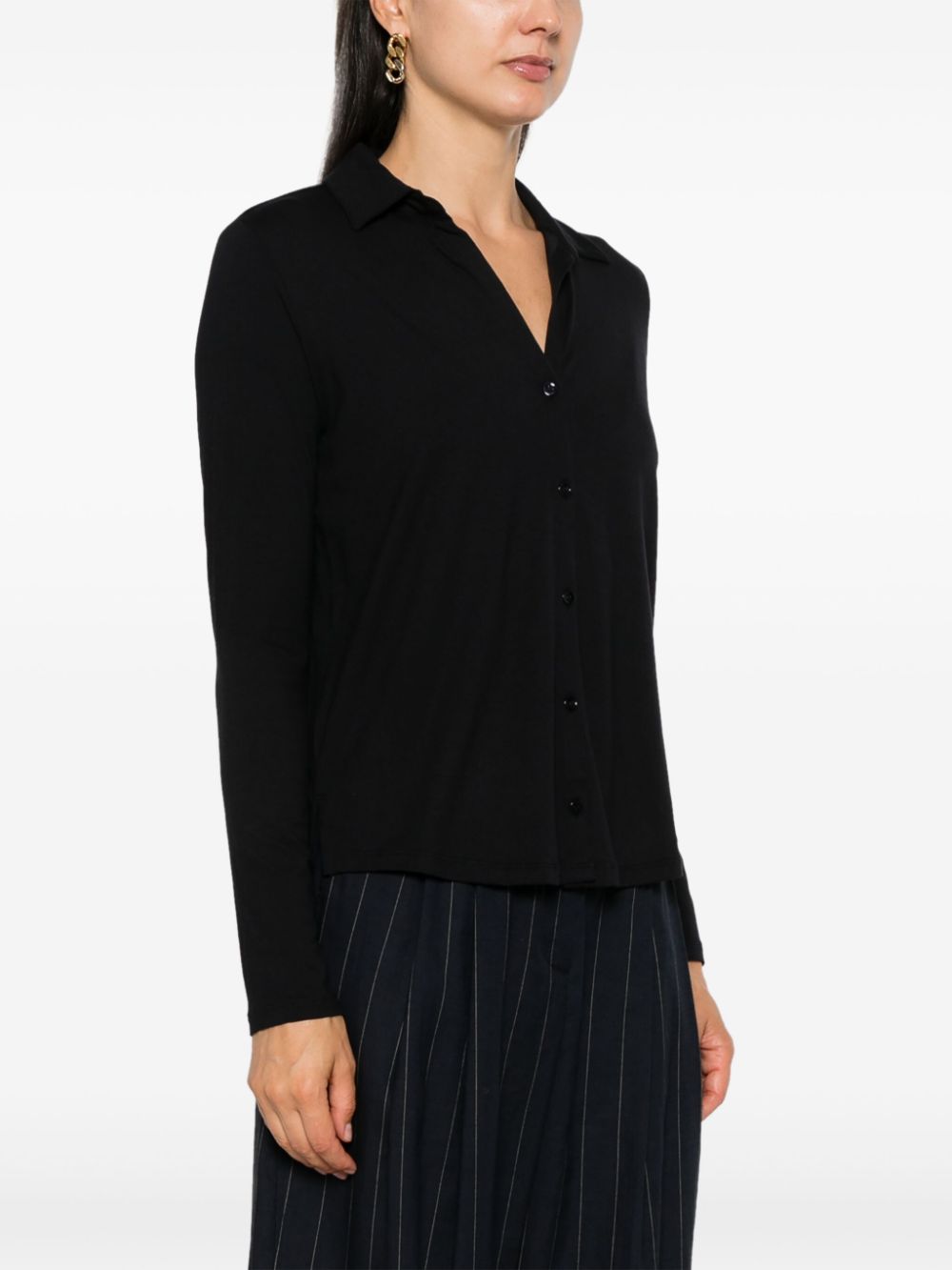 Shop Majestic Long-sleeve Shirt In Black