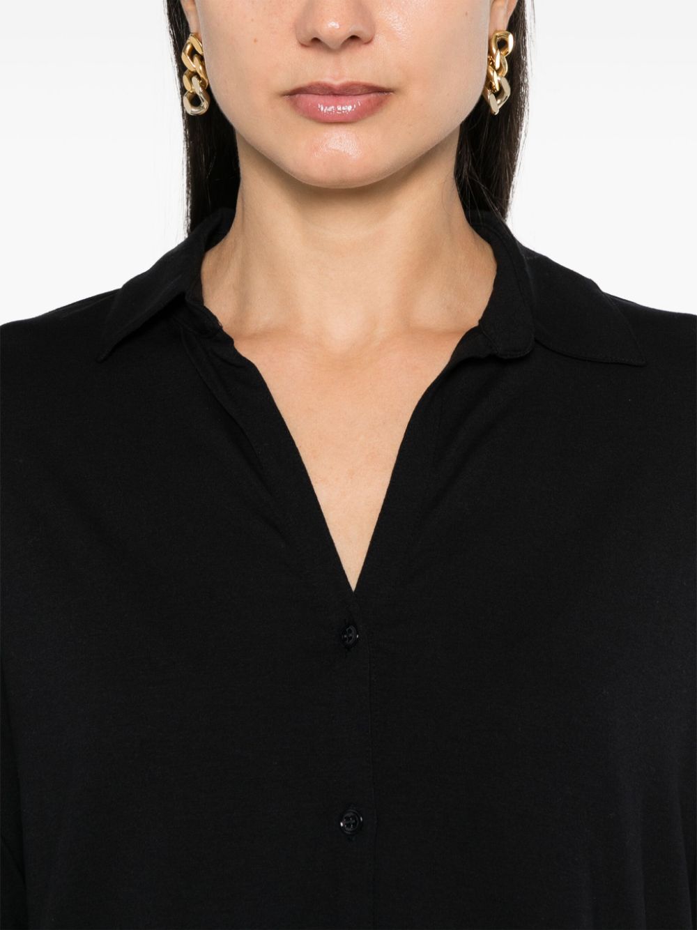 Shop Majestic Long-sleeve Shirt In Black