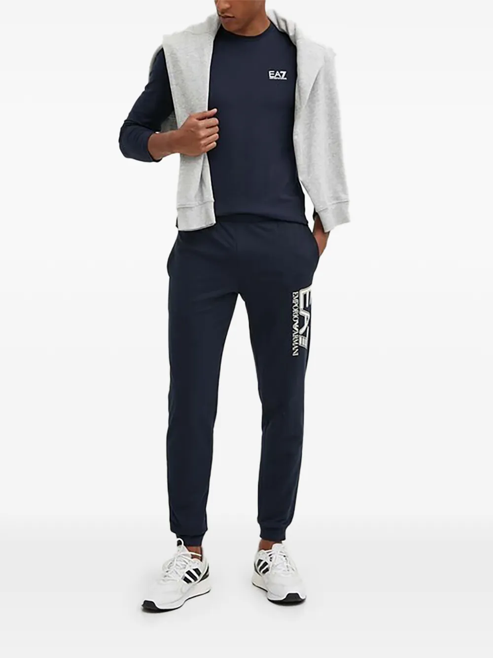 Ea7 Emporio Armani T-shirt met logoprint Blauw