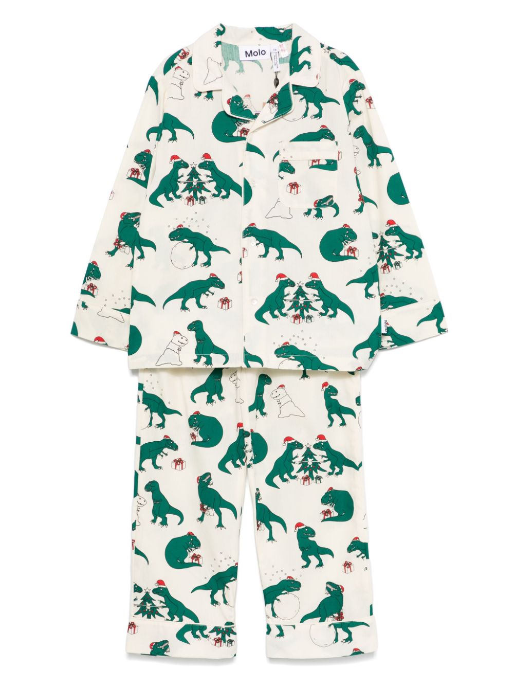 Molo Dino Dreams-print pajama set - Green