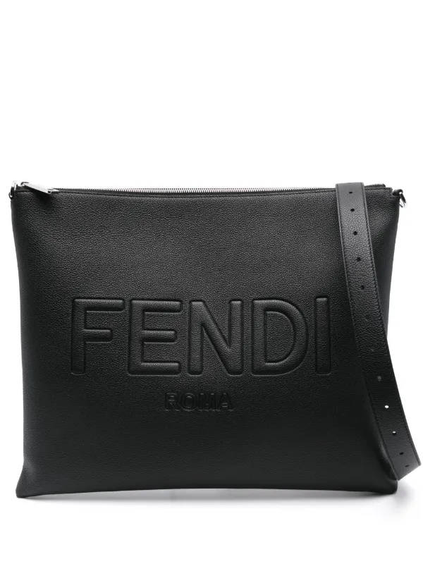 Fendi black leather pouch on sale