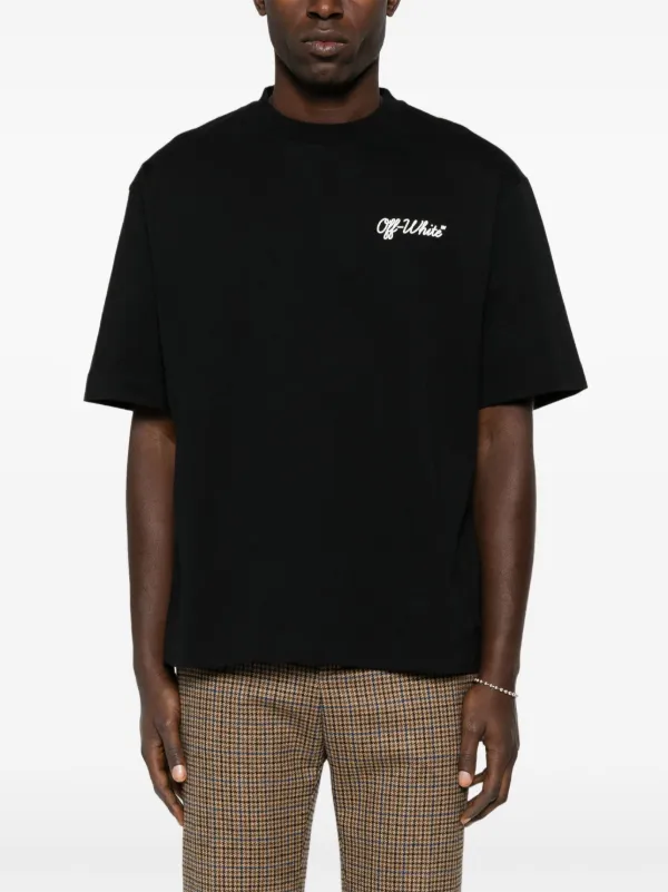 (オフホワイト) Script Skate Tシャツ OMAA120C99JER00D オフホワイト) Script Skate Tシャツ OMAA120C99JER00D Black