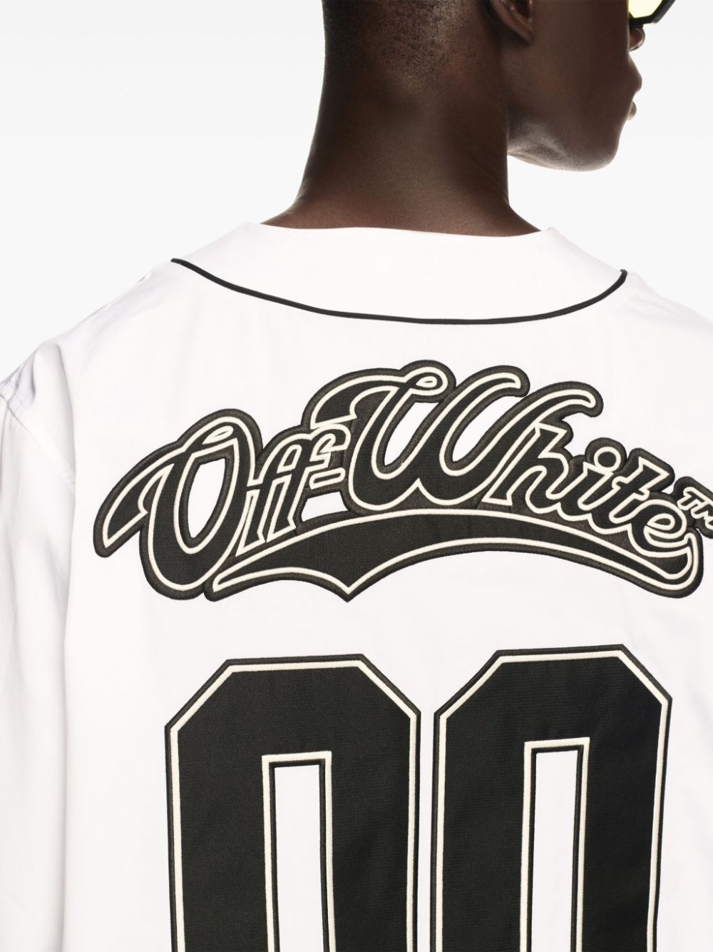 Off-White 00 baseball shirt Wit