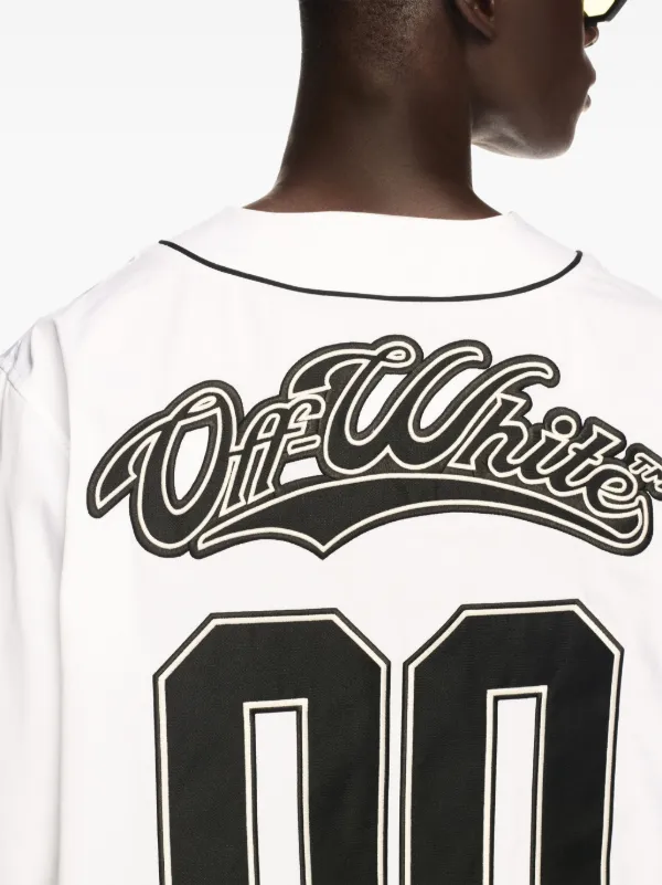 シャツ Off-White OMGG014S24FAB005 BASEBALL Shirt Off-White 00 Baseball Shirt | White | FARFETCH