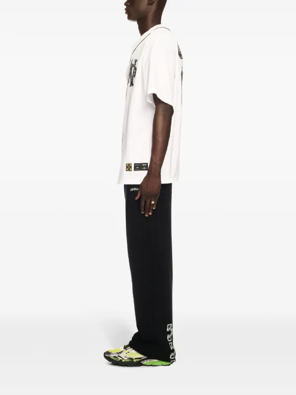 シャツ Off-White OMGG014S24FAB005 BASEBALL Shirt Off-White 00 Baseball Shirt | White | FARFETCH