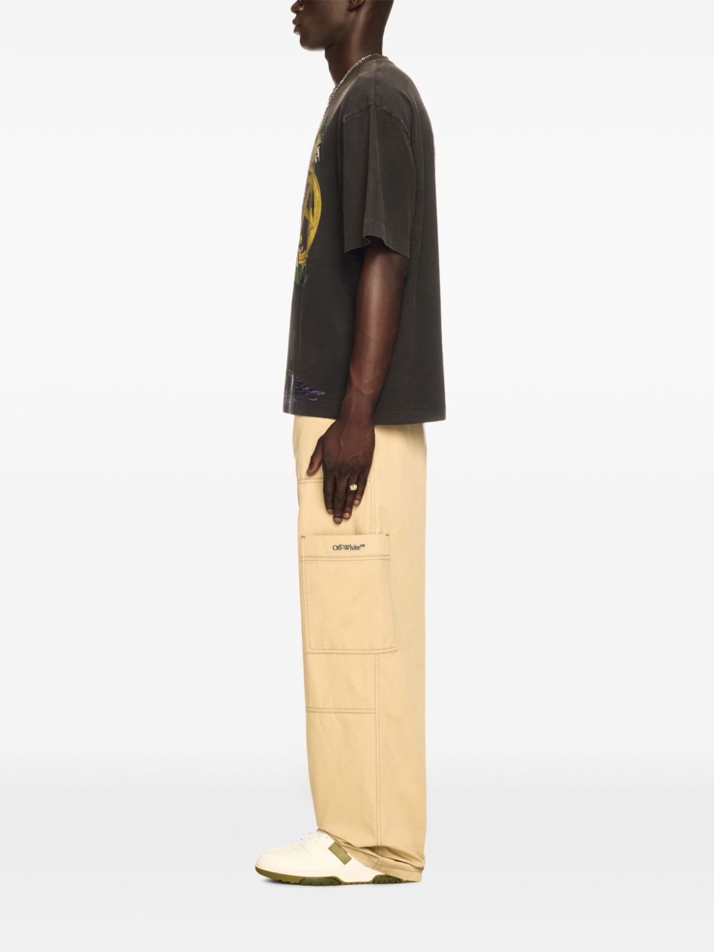 Off-White contrast-stitching cargo pants Men