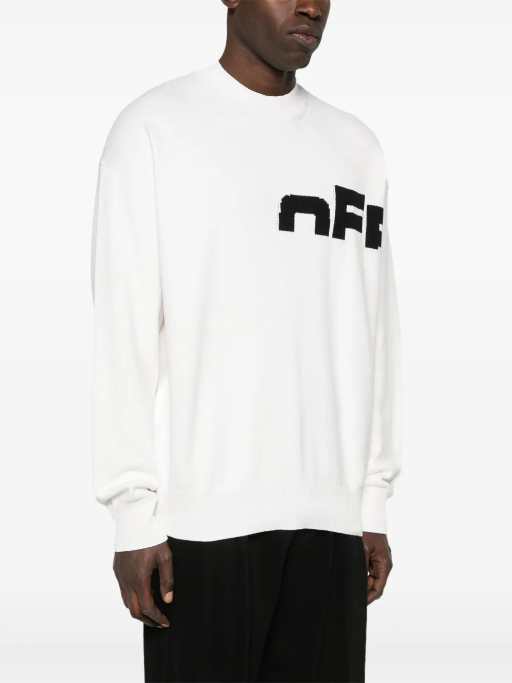 Off-White intarsia-knit logo sweater Men