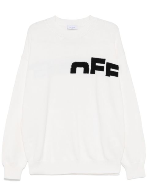 Off-White intarsia-knit logo sweater Men