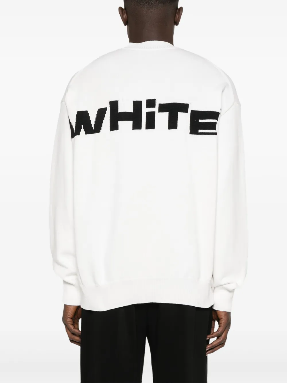 Off-White intarsia-knit logo sweater Men