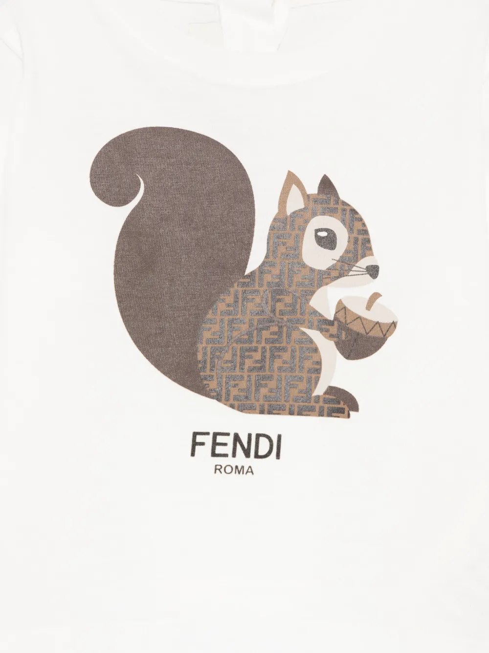 Fendi Kids T-shirt met eekhoornprint Wit