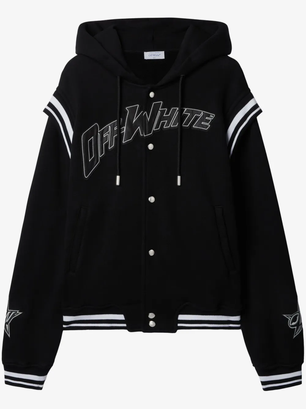 Off-White logo-appliqué bomber jacket | Black | Image 1