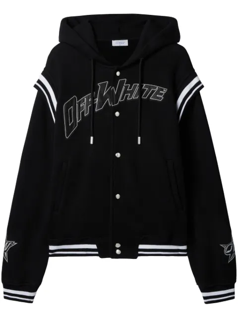 Off-White logo-appliqué bomber jacket