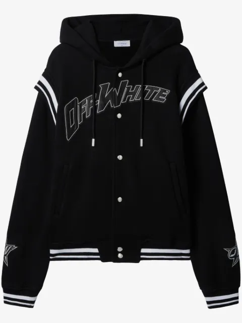 Off-White logo-appliqué bomber jacket