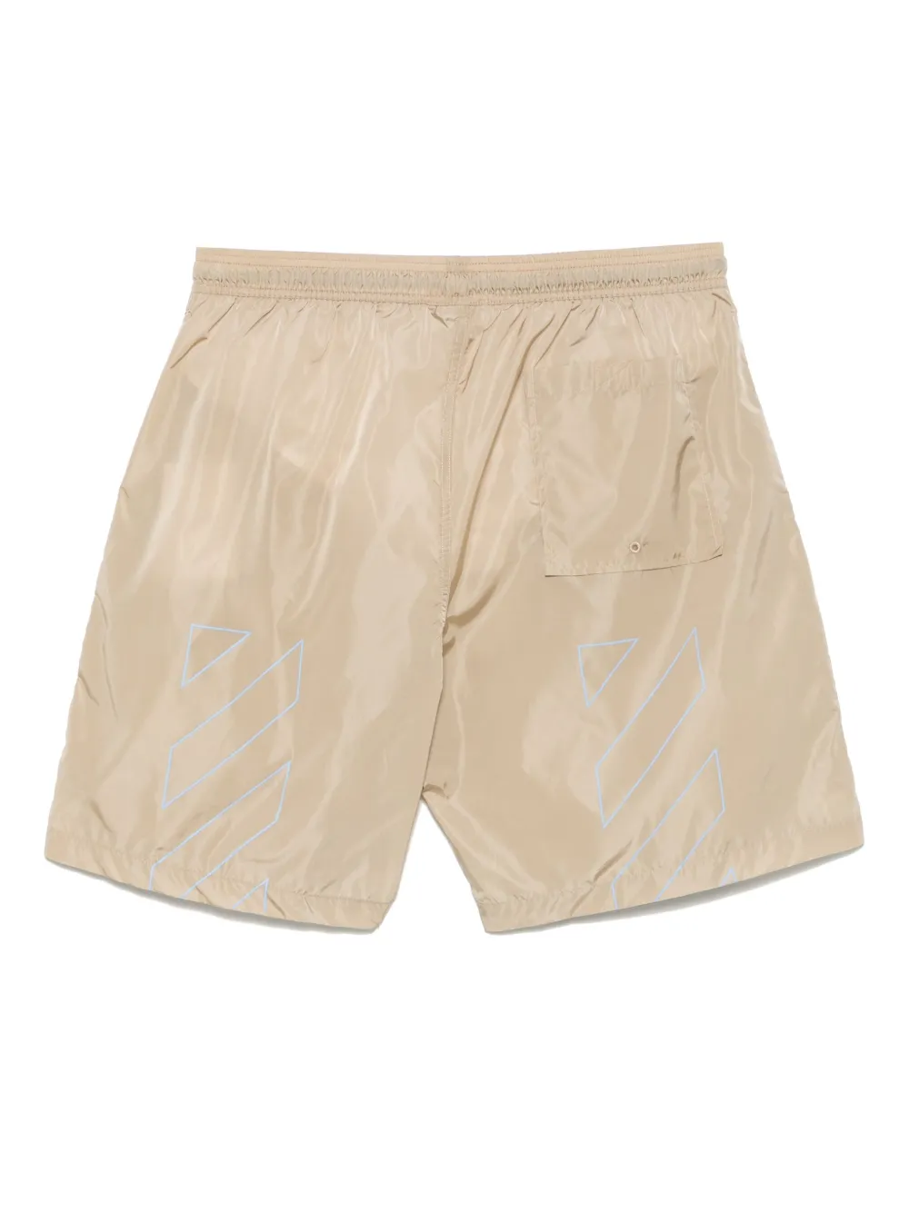 Off-White logo-print swim shorts Beige