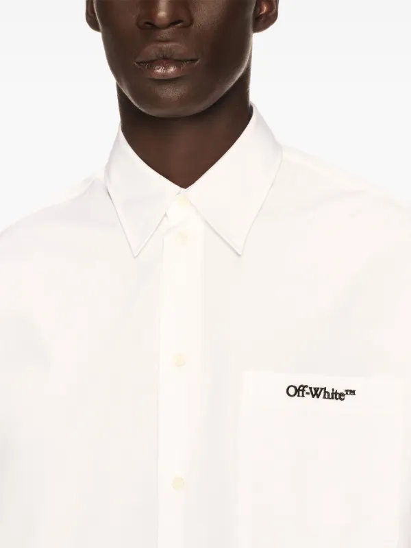VIP【関税送料無料】希少 Off-White LOGO COTTON OVERSHIRT OFF WHITE - 90s Logo overshirt | Leam Roma - Luxury Shopping