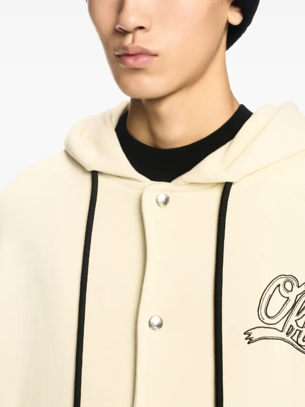【送料&関税込】Off-White Off Fleece Varsity Hoodie Off-White Fleece Varsity Hoodie | Neutrals | FARFETCH BH
