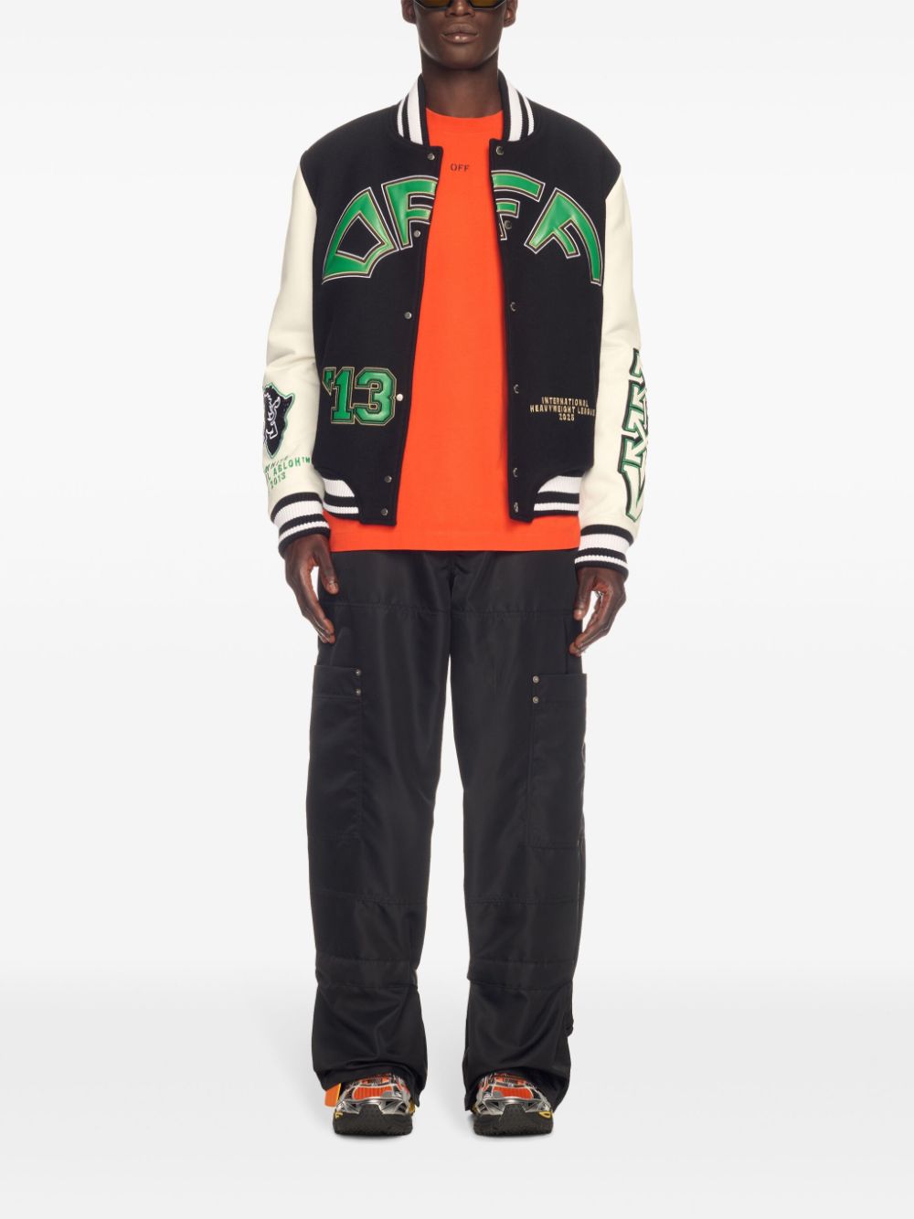 Off-White Bomberjack met logo-applicatie Zwart