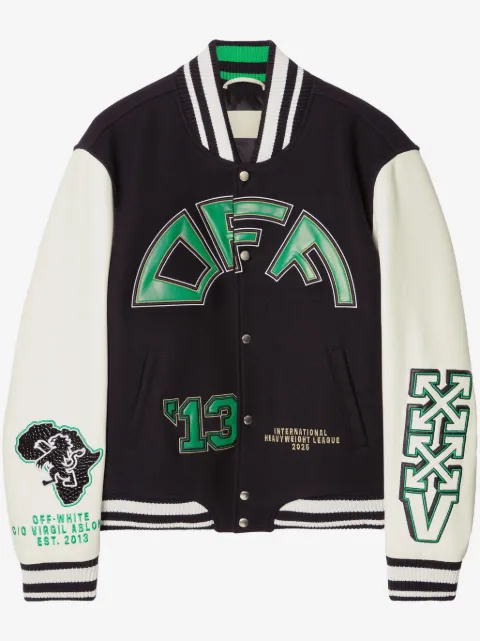 Off-White logo-appliqué bomber jacket