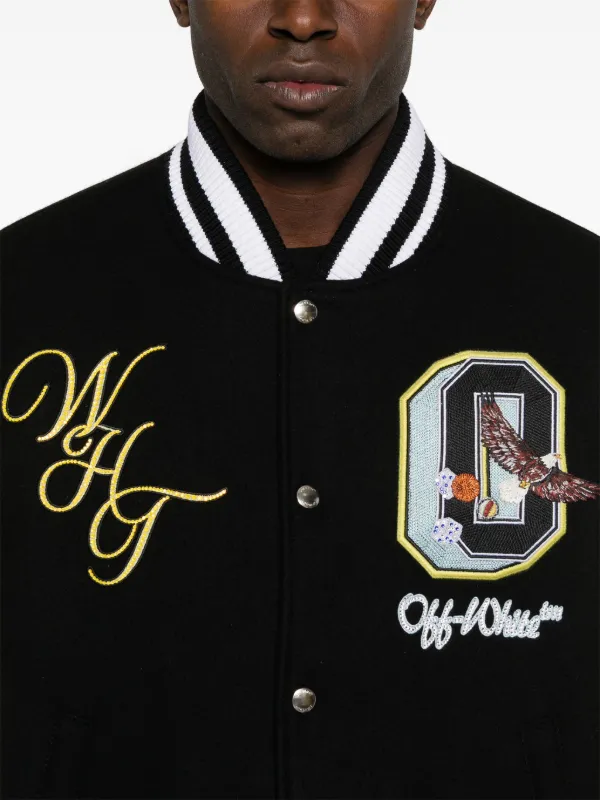 Off-White ビジュートリム ボンバージャケット | ブラック | FARFETCH JP