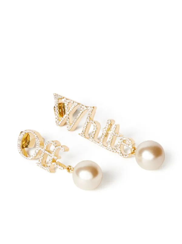 Off-White ロゴ ピアス | ゴールドトーン | FARFETCH JP