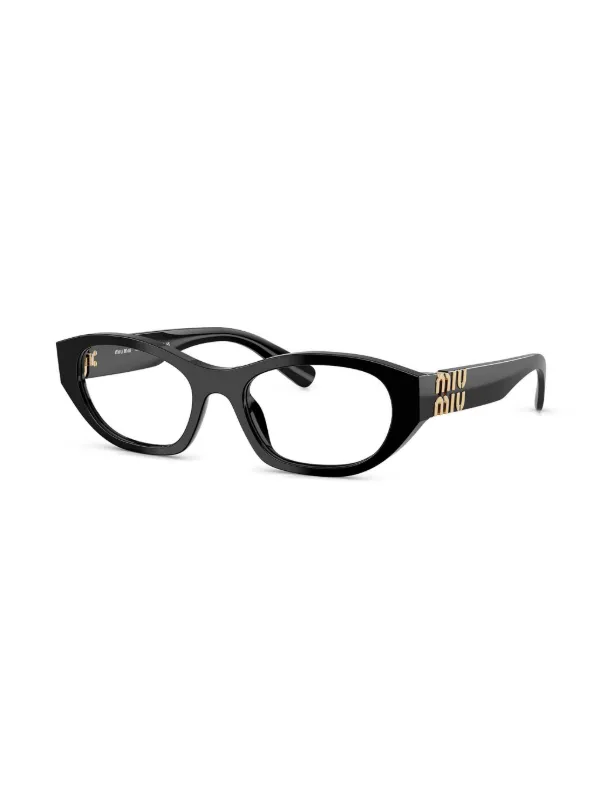 Miu Miu Eyewear oval-frame Glasses | Black | FARFETCH display picture 1