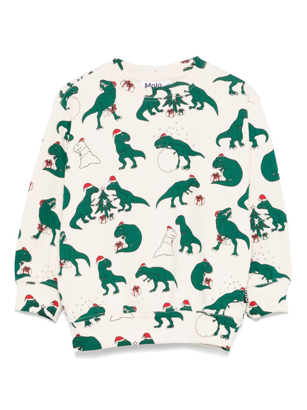 Molo Festive Dinos-print sweatshirt - Neutrals