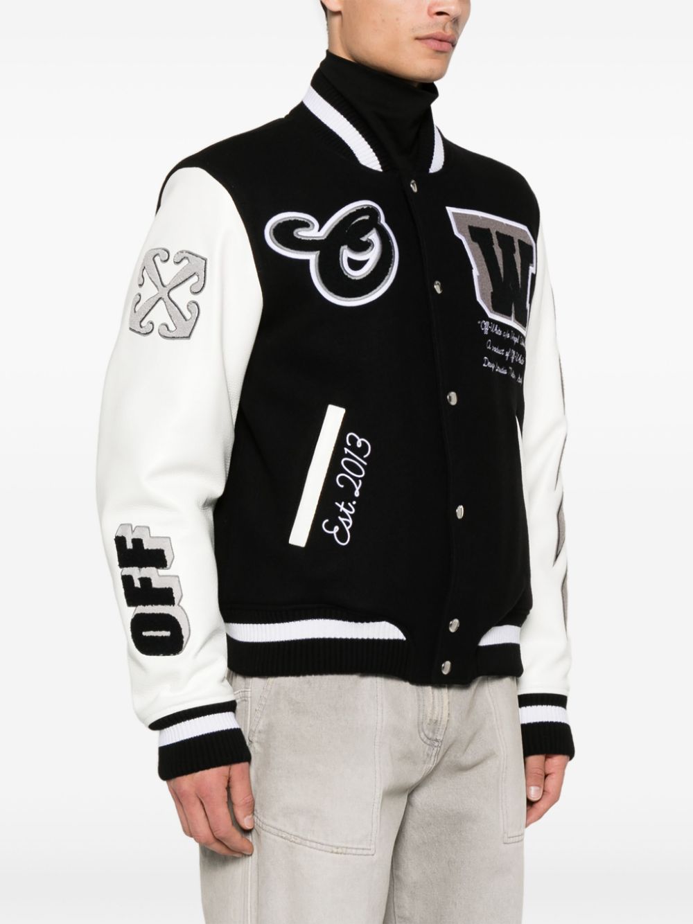 Off-White Lea varsity jacket Men