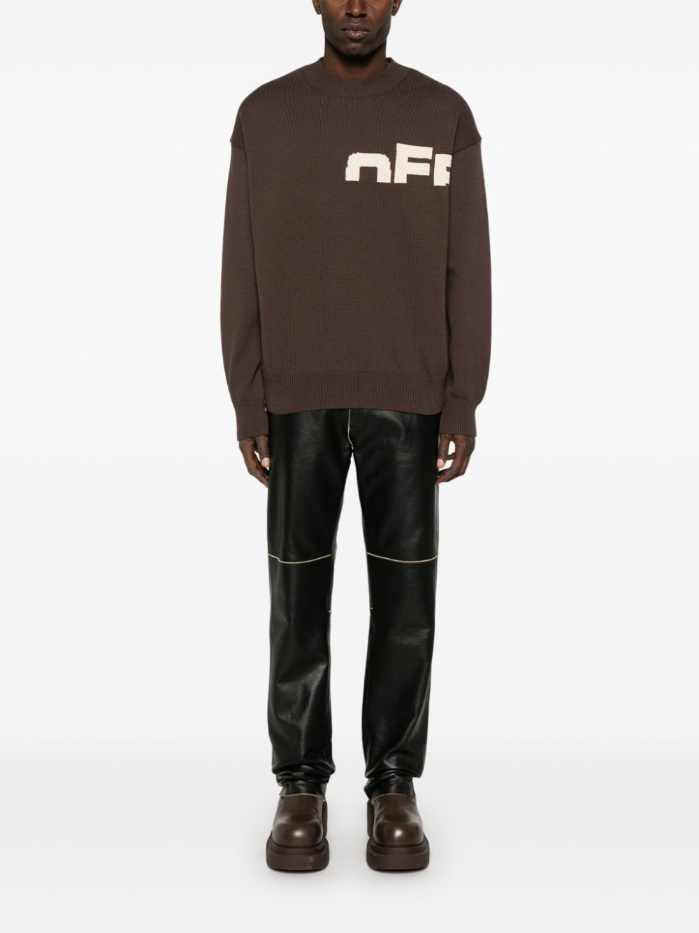 Off-White intarsia-logo sweater Men