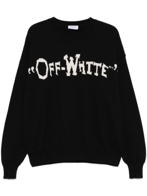 Off-White intarsia-knit logo sweater Men