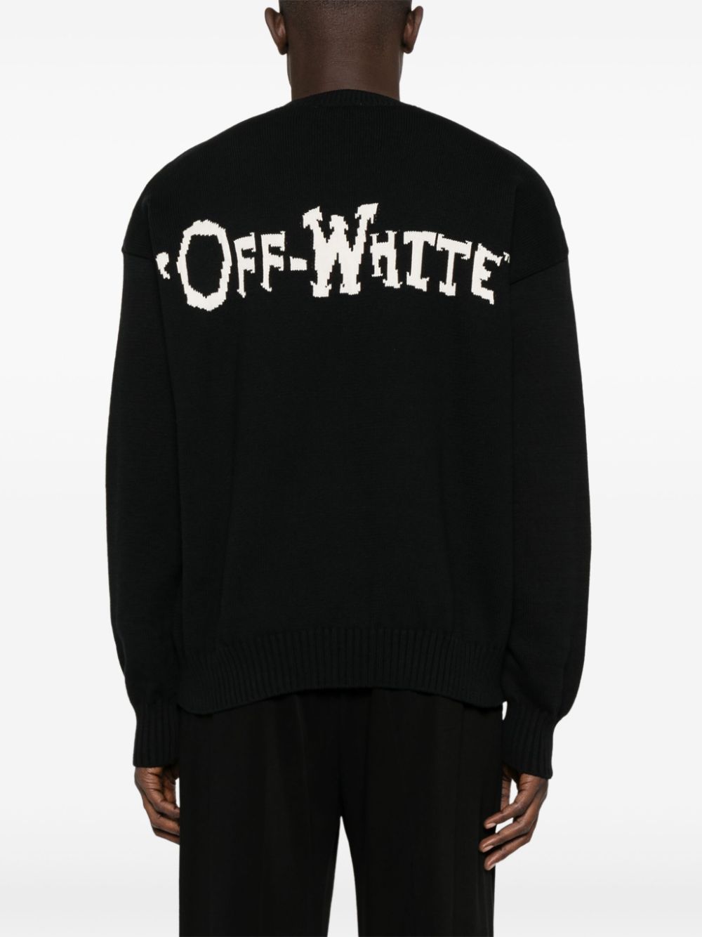 Off-White intarsia-knit logo sweater Men