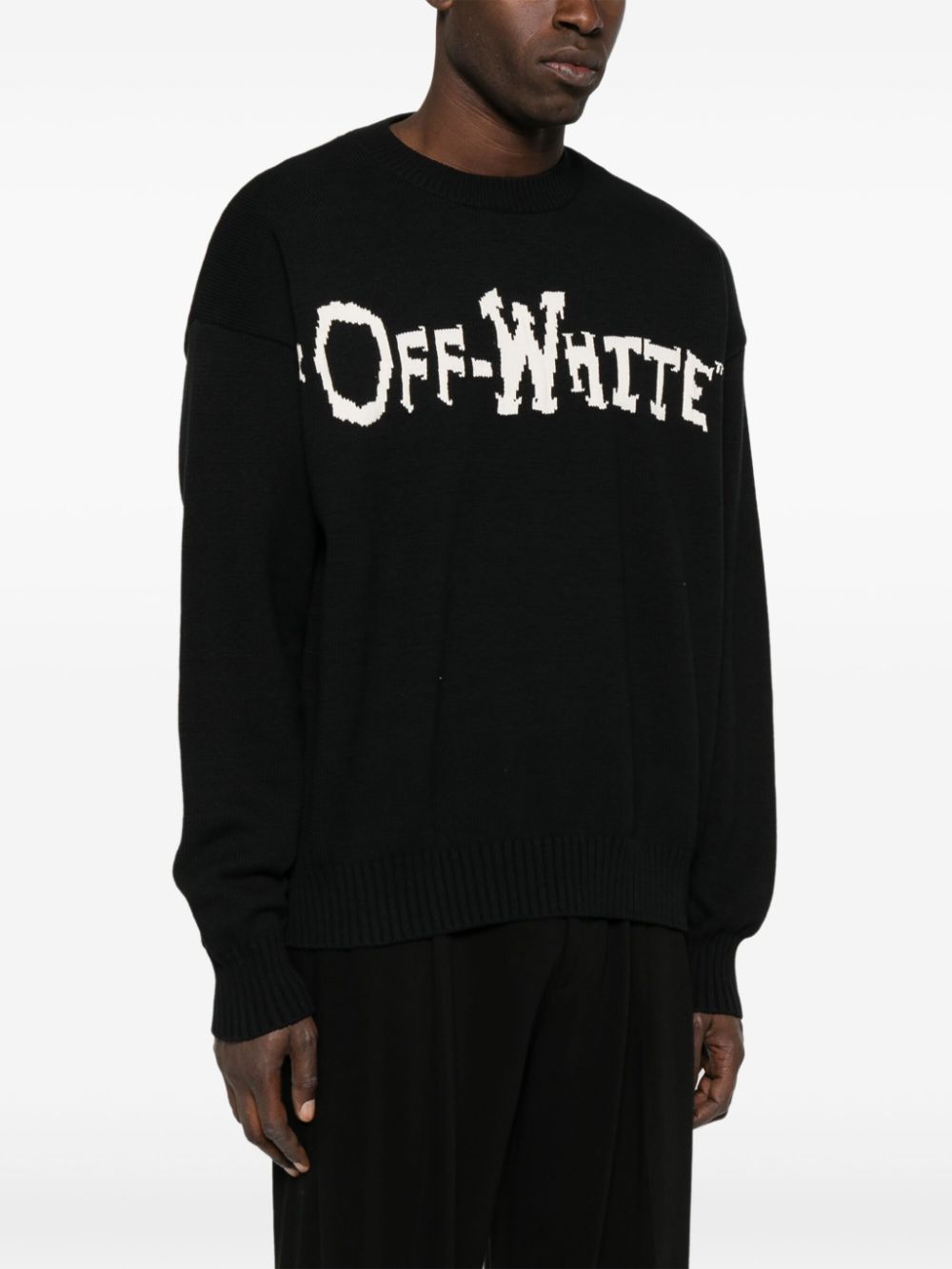 Off-White intarsia-knit logo sweater Men