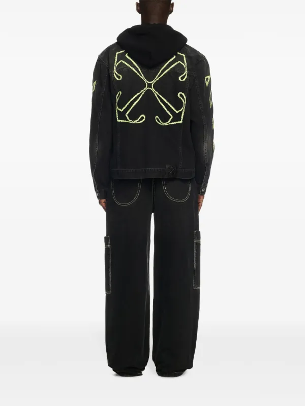 【関税込み】Off-White ブラック Irregular デニム カーゴパンツ Off-White Irregular カーゴジーンズ | ブラック | FARFETCH JP