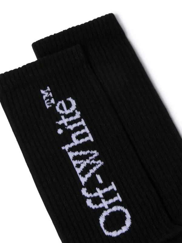 Off-White 国内発送 Bookish ソックス ブラック Off-White Bookish ロゴ 靴下 | ブラック | FARFETCH JP