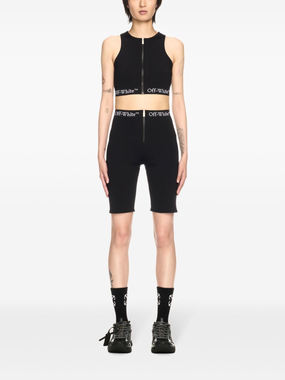 Off-White logo-band rowing top - Black