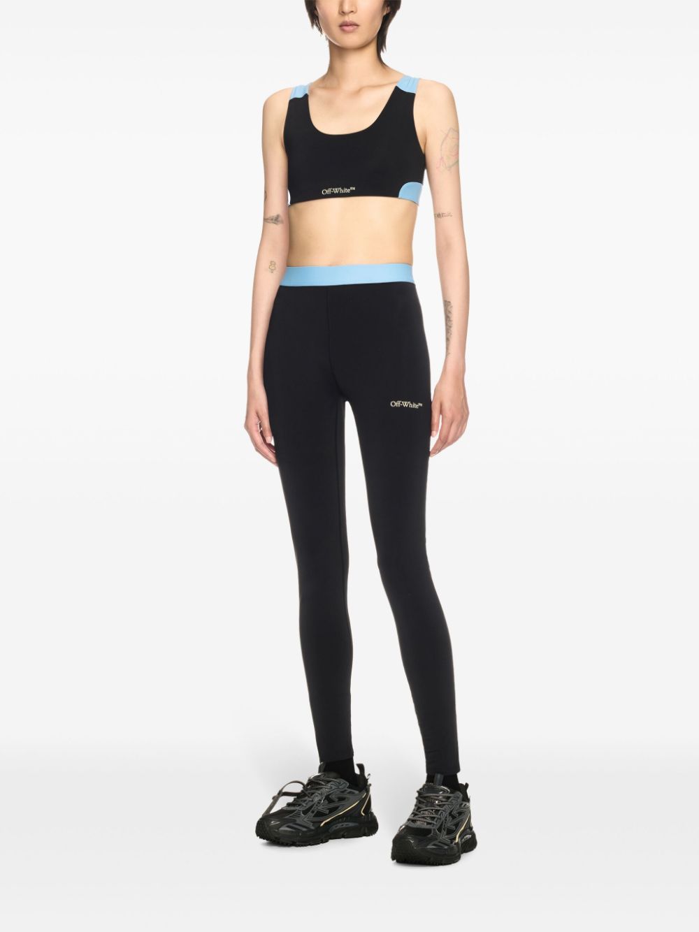 Off-White colour-block sports bra - Black