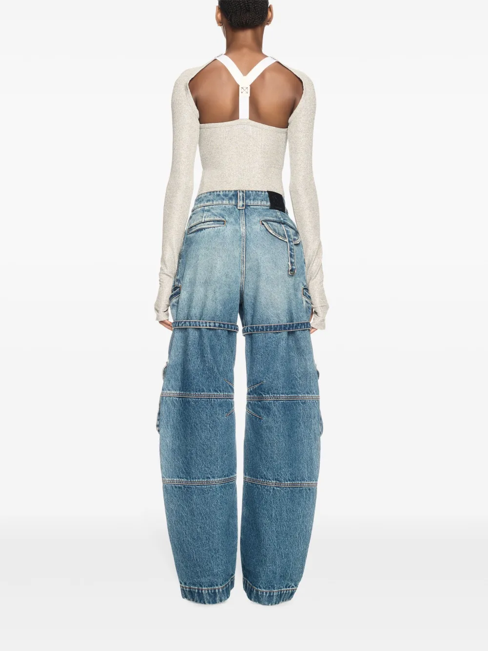 Off-White Geribbelde top Zilver