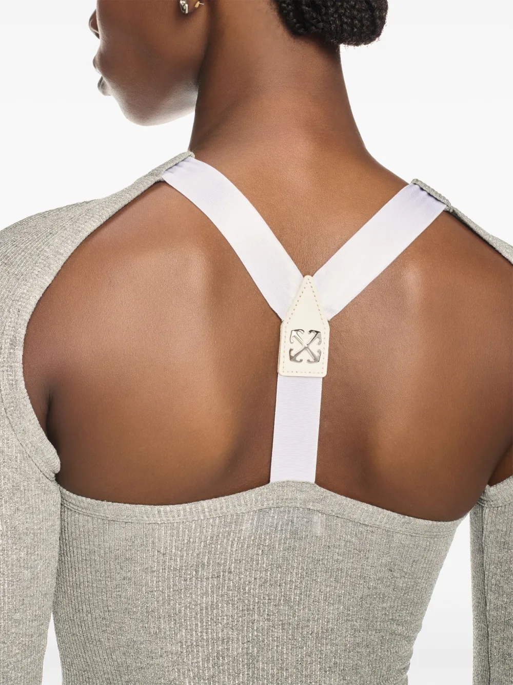 Off-White Geribbelde top Zilver