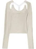 Off-White ribbed top - Silver