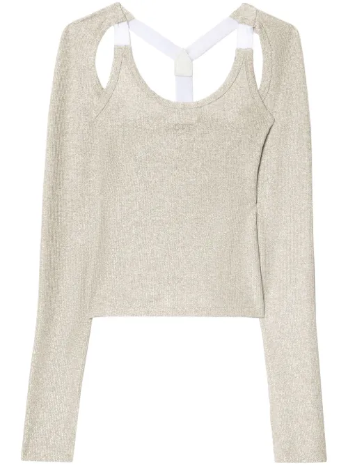 Haut en maille nervurée - Off-White - Modalova